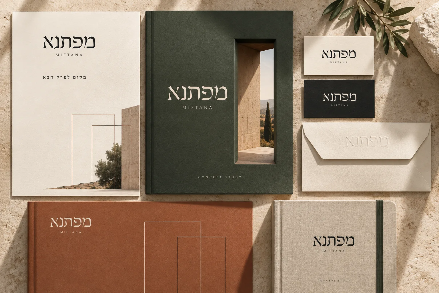 ניירת מפתנא בגוני אבן, ירוק זית וחמרה