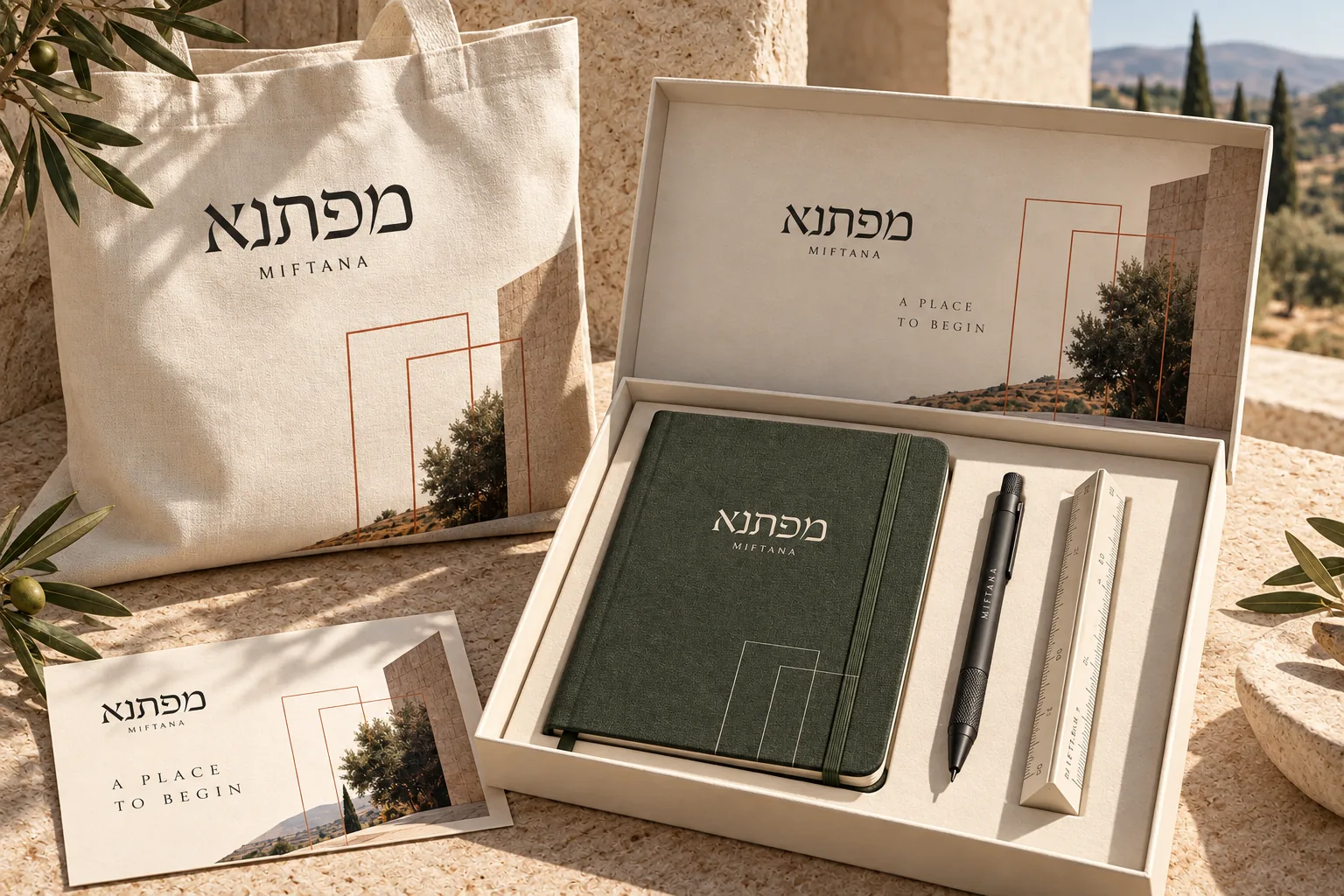 תיק ממותג, מחברת וערכת מפגש של מפתנא