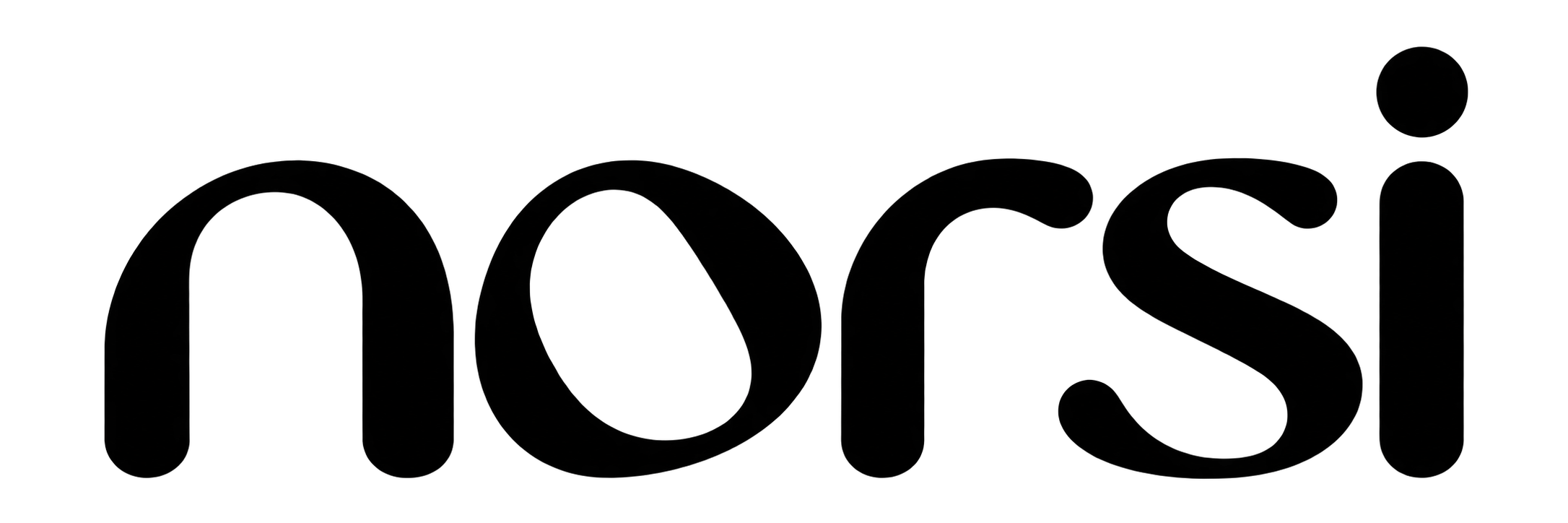 The original norsi lowercase logo on a chalk background